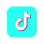 High-resolution flat vector icon of the TikTok logo, official brand colors (turquoise #25F4EE and pink #FE2C55) with white/black accents, transparent background, centered, no text, PNG, clean edges
